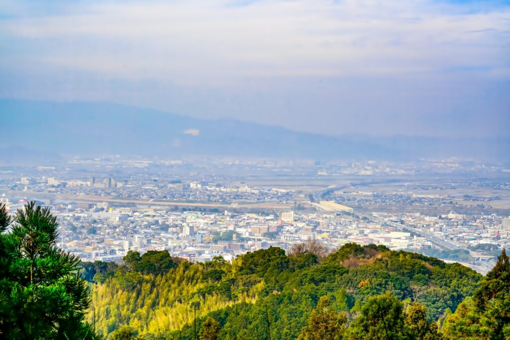 山から望む久留米市の遠景イメージ